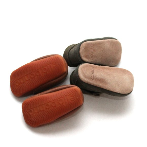 Robeez & Ellabonna Green & Brown Size 6-9 Months Leather Baby Shoes Bundle - Picture 4 of 9